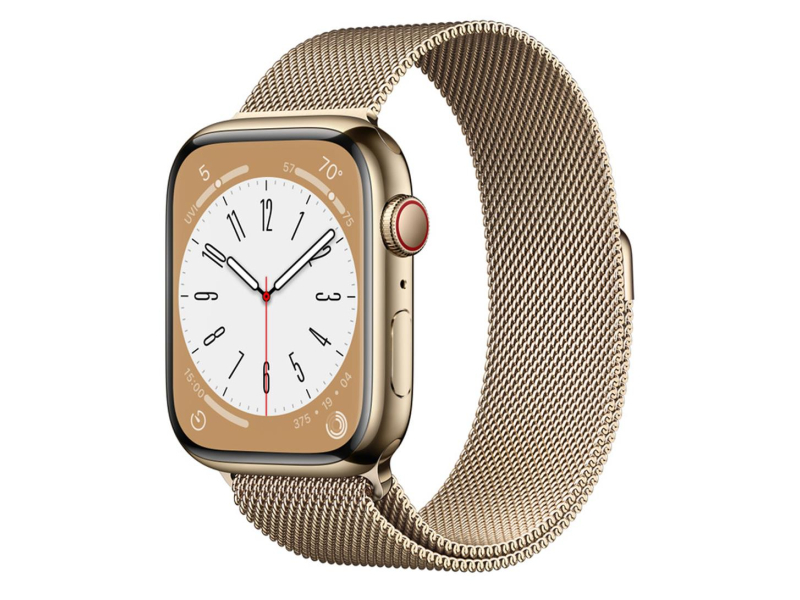 Apple Watch 8 45/Gold Steel Milanese Loop LTE